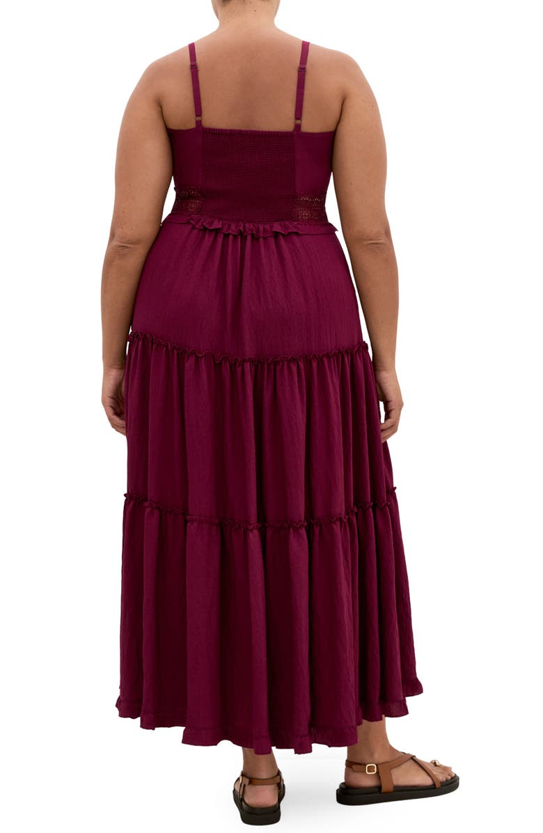 City Chic Ayla Crochet Trim Midi Dress, Alternate, color, 