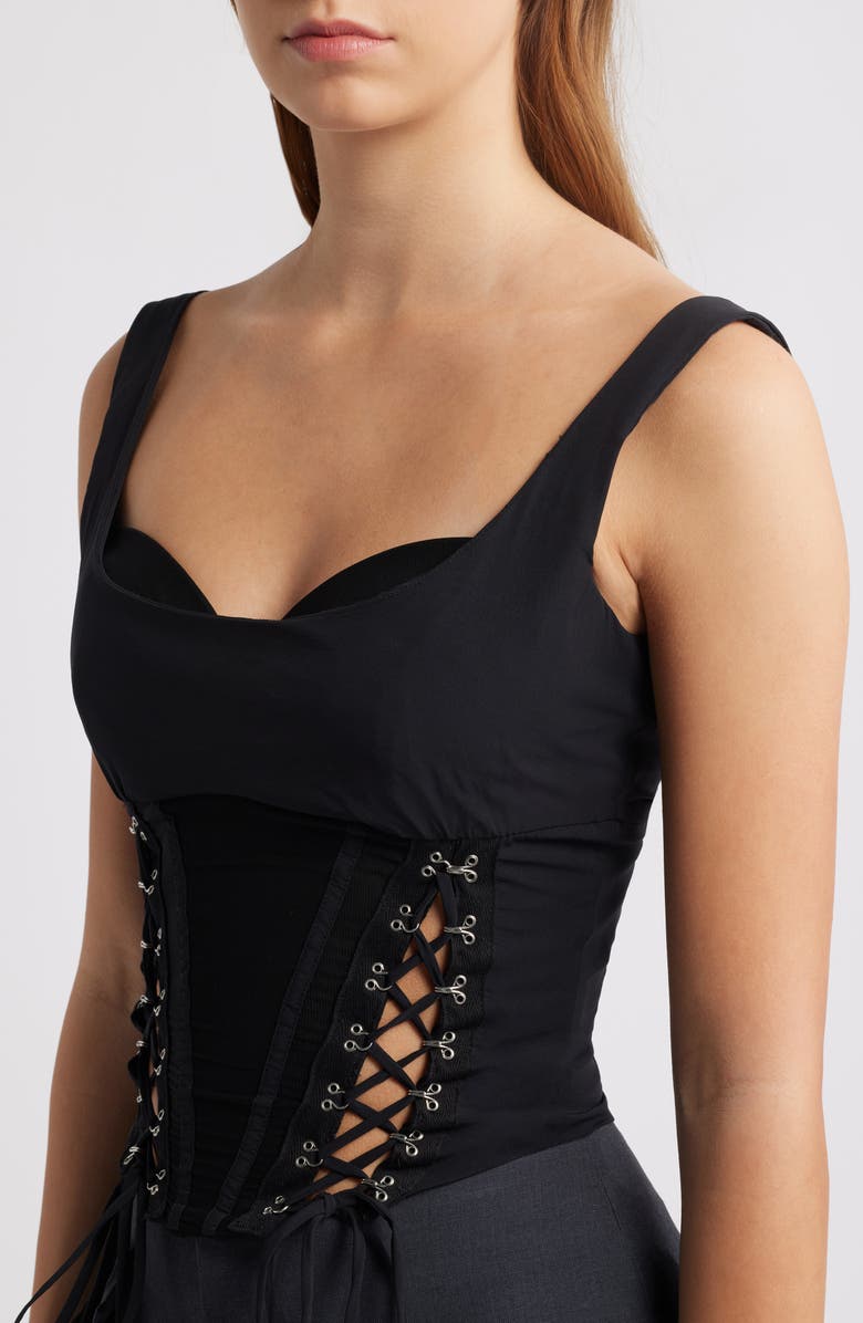 Mistress Rocks Lace-Up Corset Top, Alternate, color, 