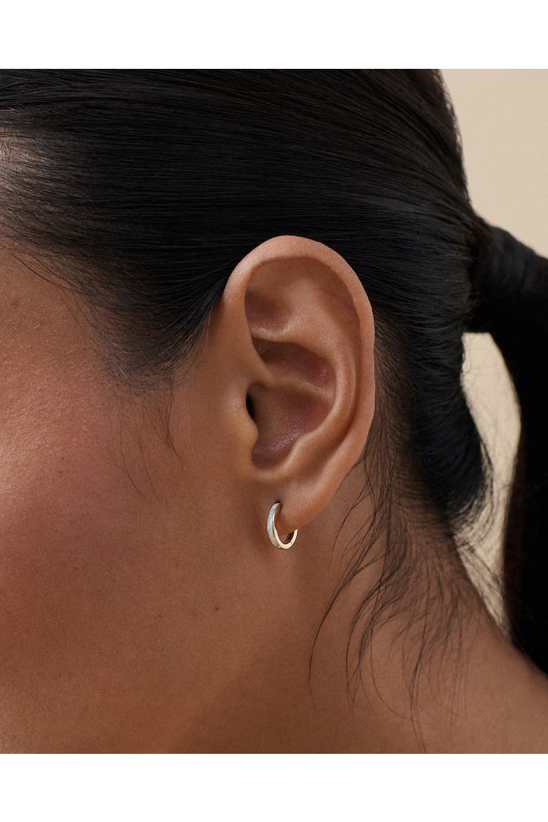 Opal Huggie Earrings, Alternate, color, Opal