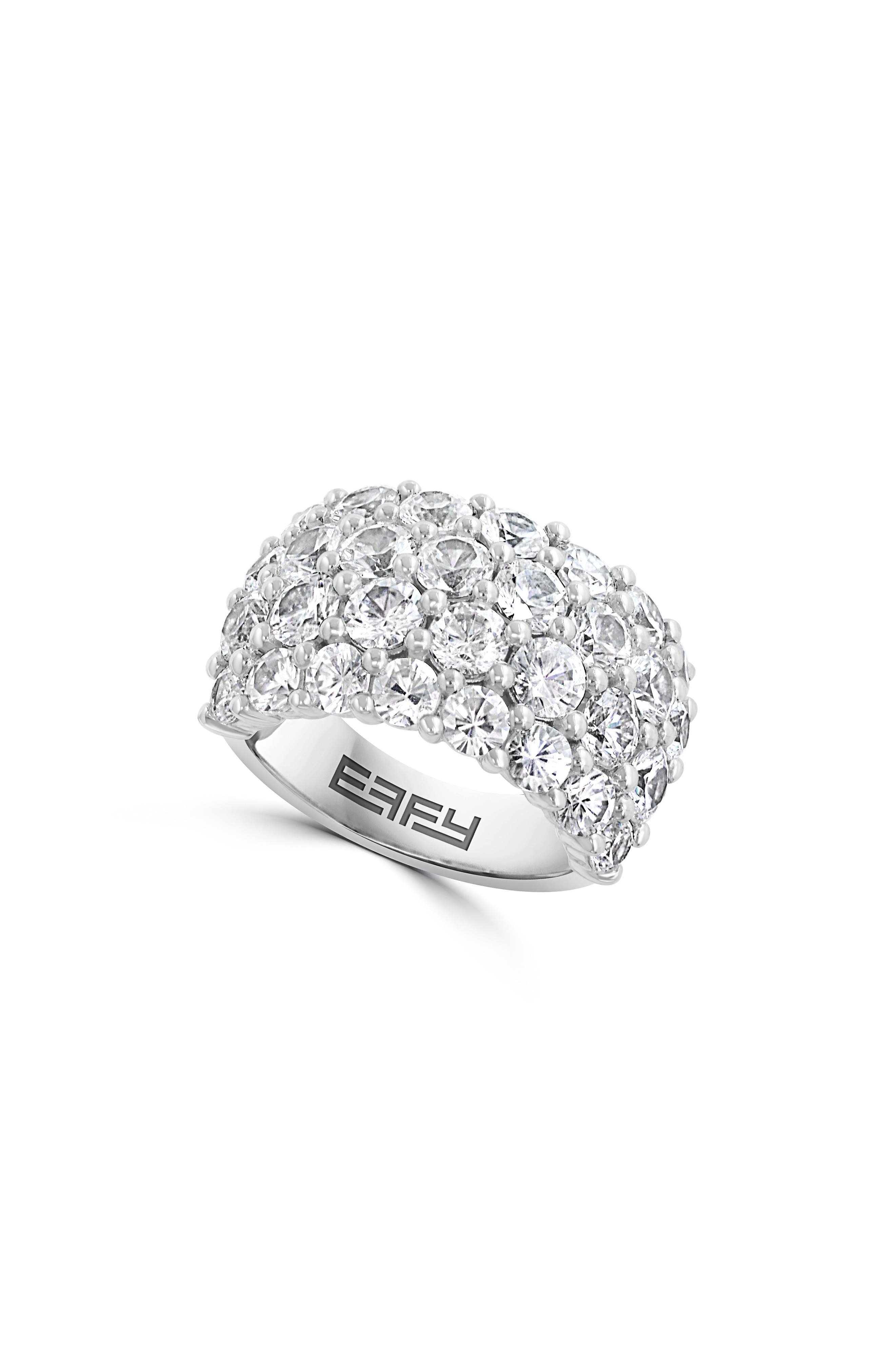 Sterling Silver Pavé Zircon Ring