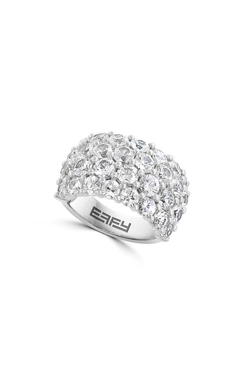 Sterling Silver Pavé Zircon Ring