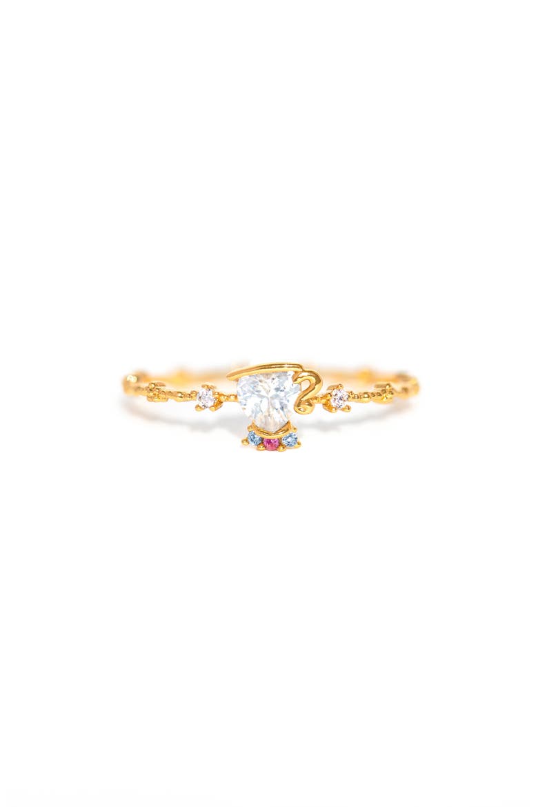 x Disney Beauty and the Beast Chip Ring, Main, color, GOLD