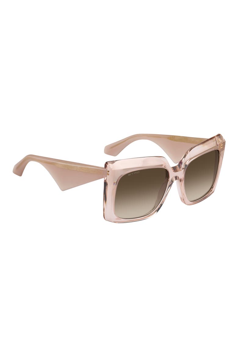 57mm Square Sunglasses, Alternate, color, PINK/ BROWN SF