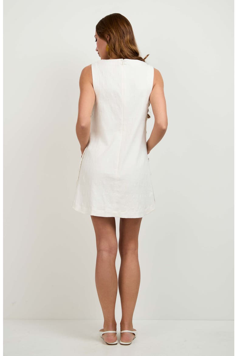 Atina Button Side Mini Dress, Alternate, color, Whitewash