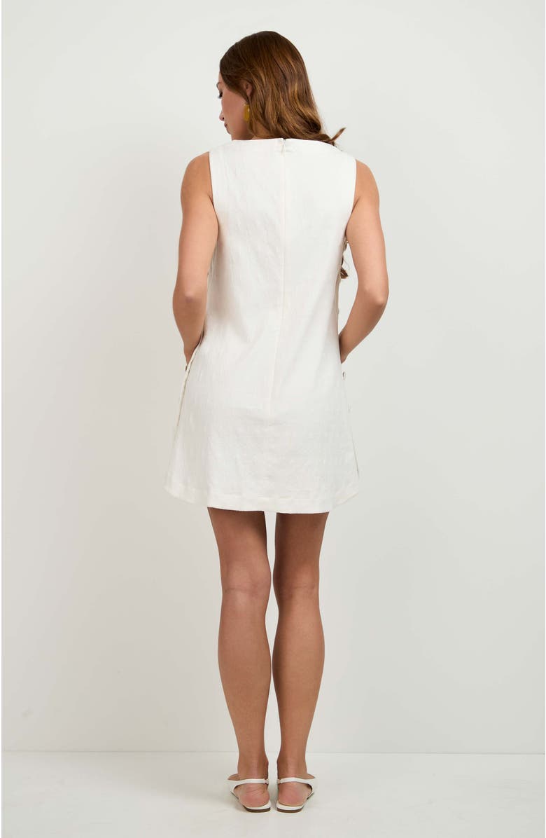 Trina Turk Atina Button Side Mini Dress, Alternate, color, Whitewash
