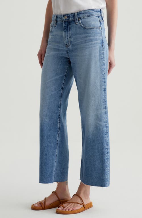 Ag Saige Raw Hem Ankle Wide Leg Jeans In Blue