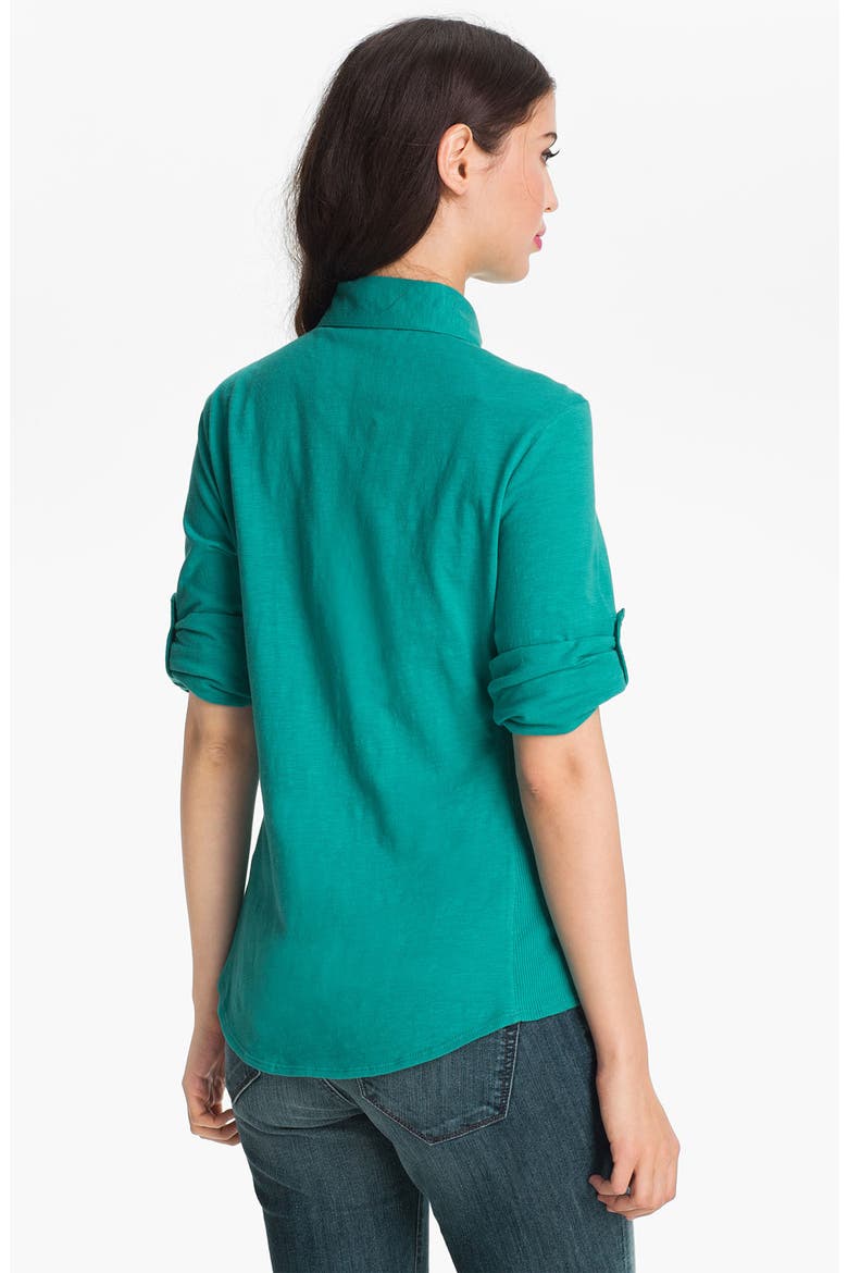 Three Quarter Roll Sleeve Knit Shirt, Alternate, color, WATERFALL