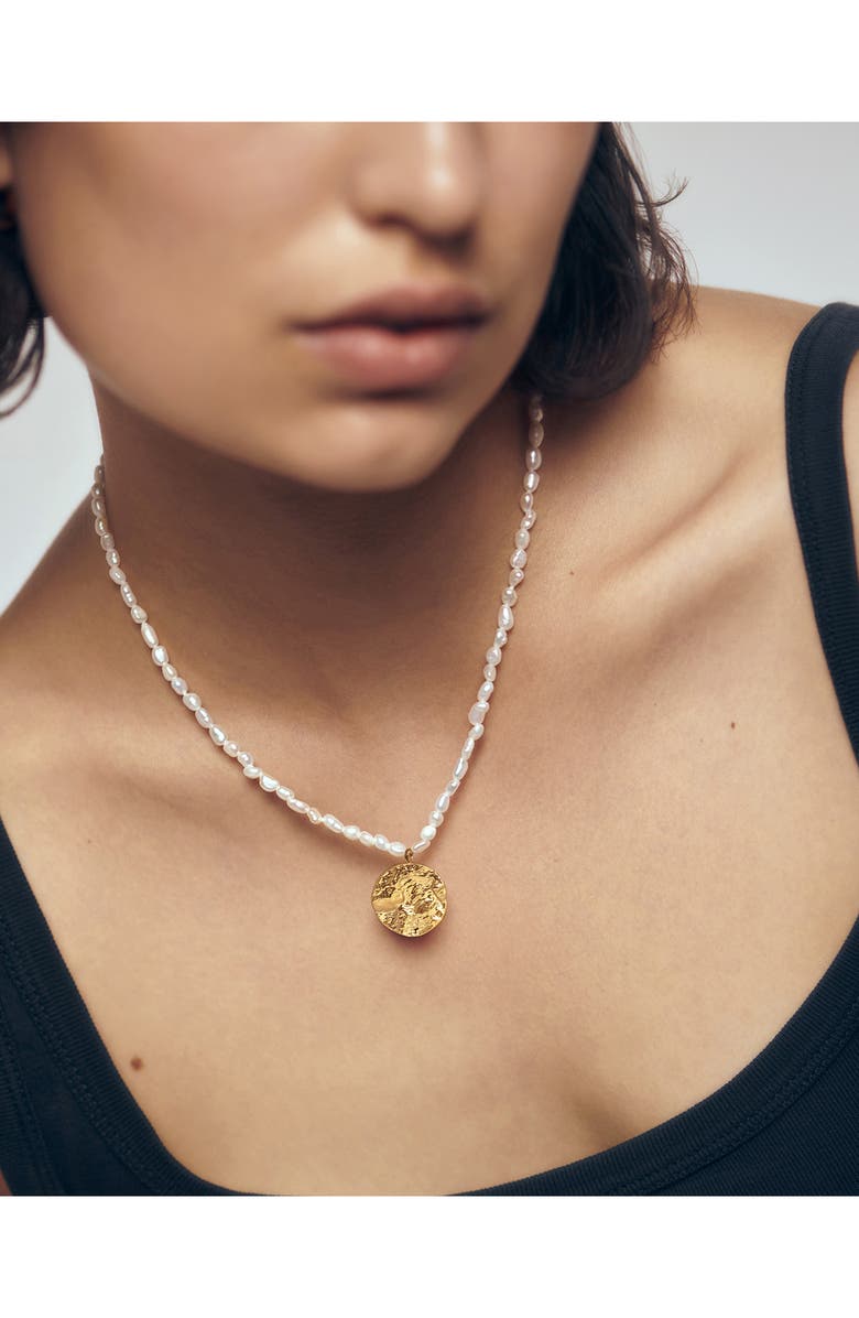 Monica Vinader Beaded Keshi Pearl Pendant Necklace, Alternate, color, 18Ct Gold Vermeil / Pearl