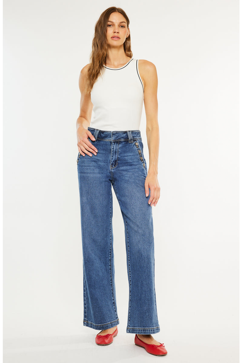Westwood Ultra High Rise Wide Leg Jeans, Alternate, color, Dark Wash