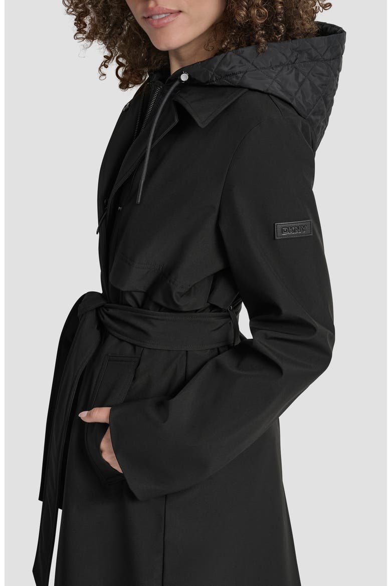 DKNY Softshell Hooded Trench Coat (Women) | Nordstromrack