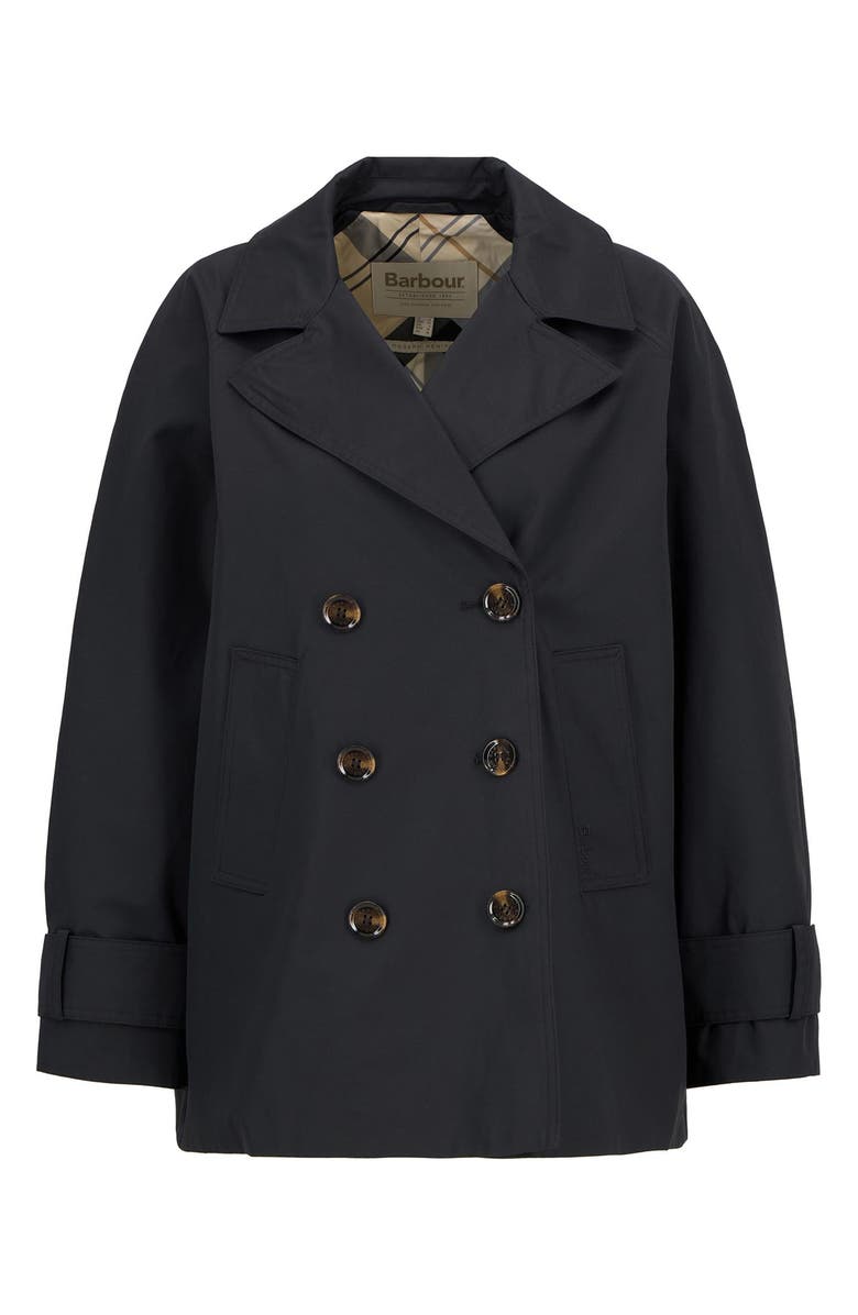 Barbour Maisy Showerproof Double Breasted Jacket, Alternate, color, Black Safari Tartan