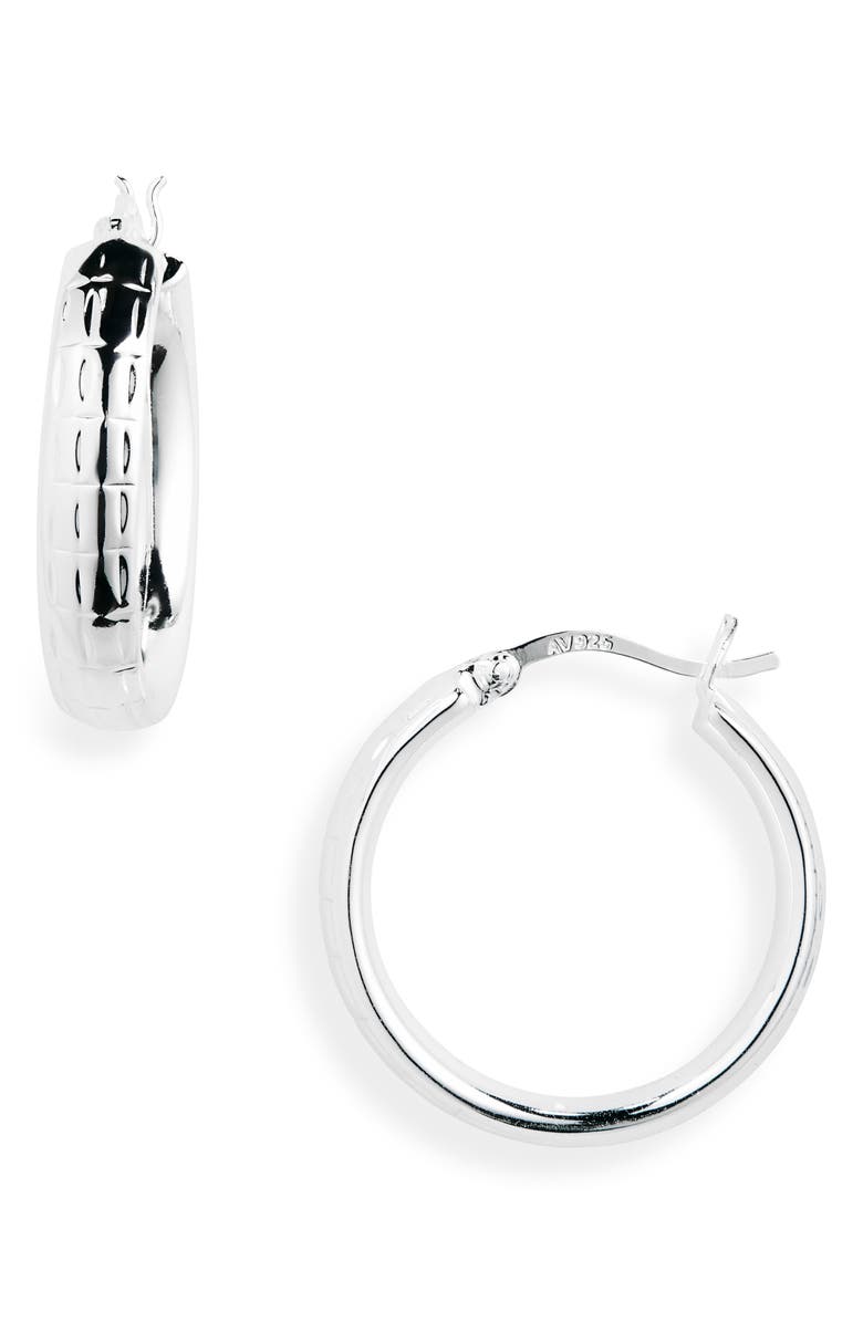 Argento Vivo Sterling Silver Textured Hoop Earrings, Main, color, 