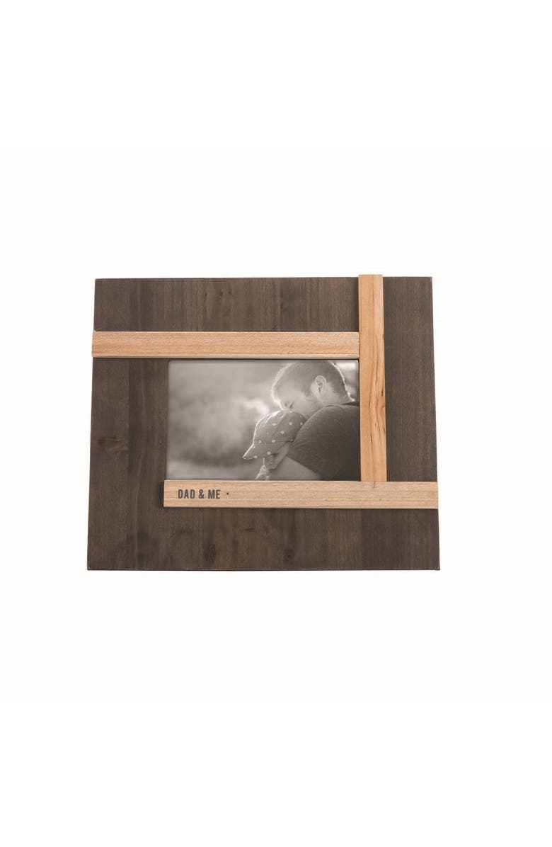 Foreside Home and Garden Dark Wood Dad and Me 4 x 6 inch Wood Picture Frame, Main, color, Brown