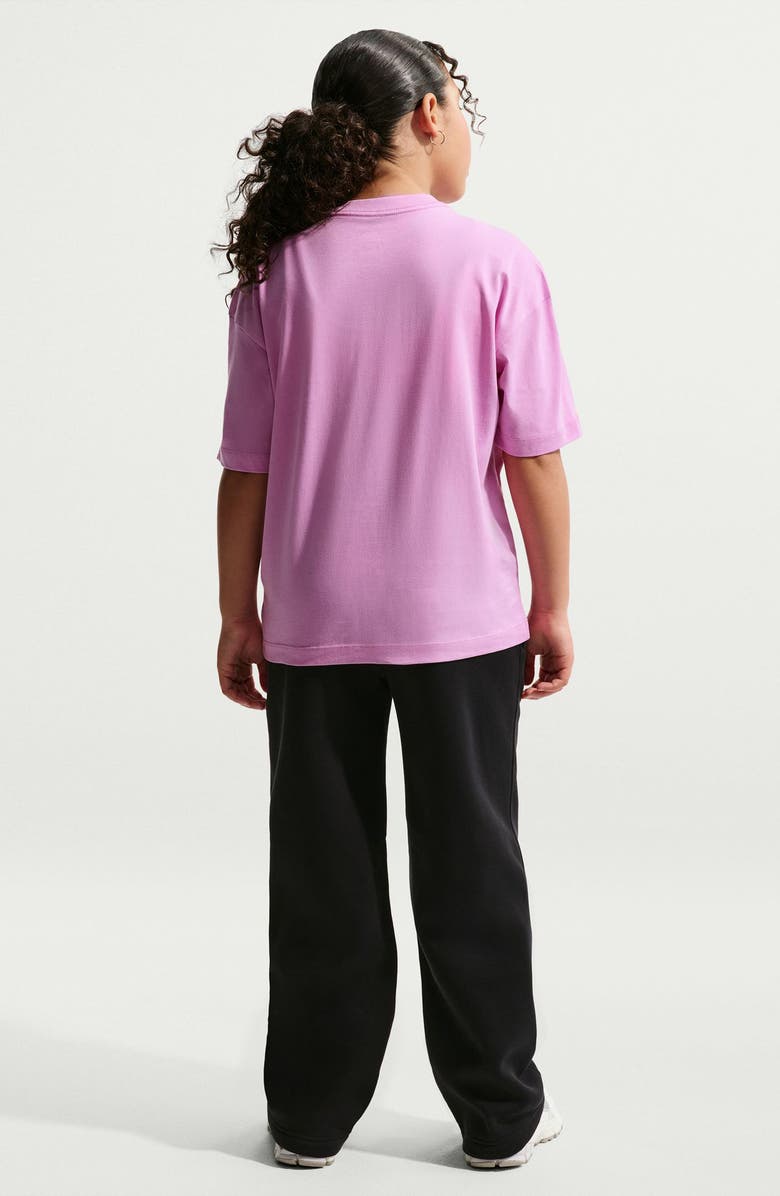 Nike Kids' French Terry Wide Leg Pants, Alternate, color, Black/ White