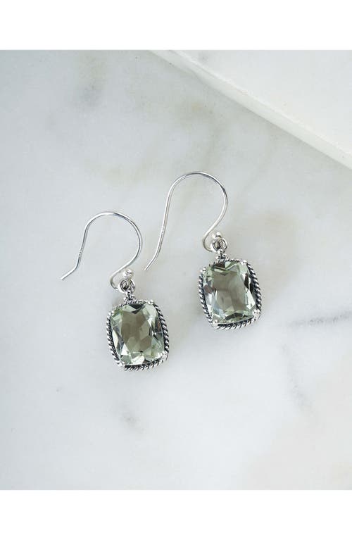 Ys Gems Green Amethyst Drop Earrings In Green