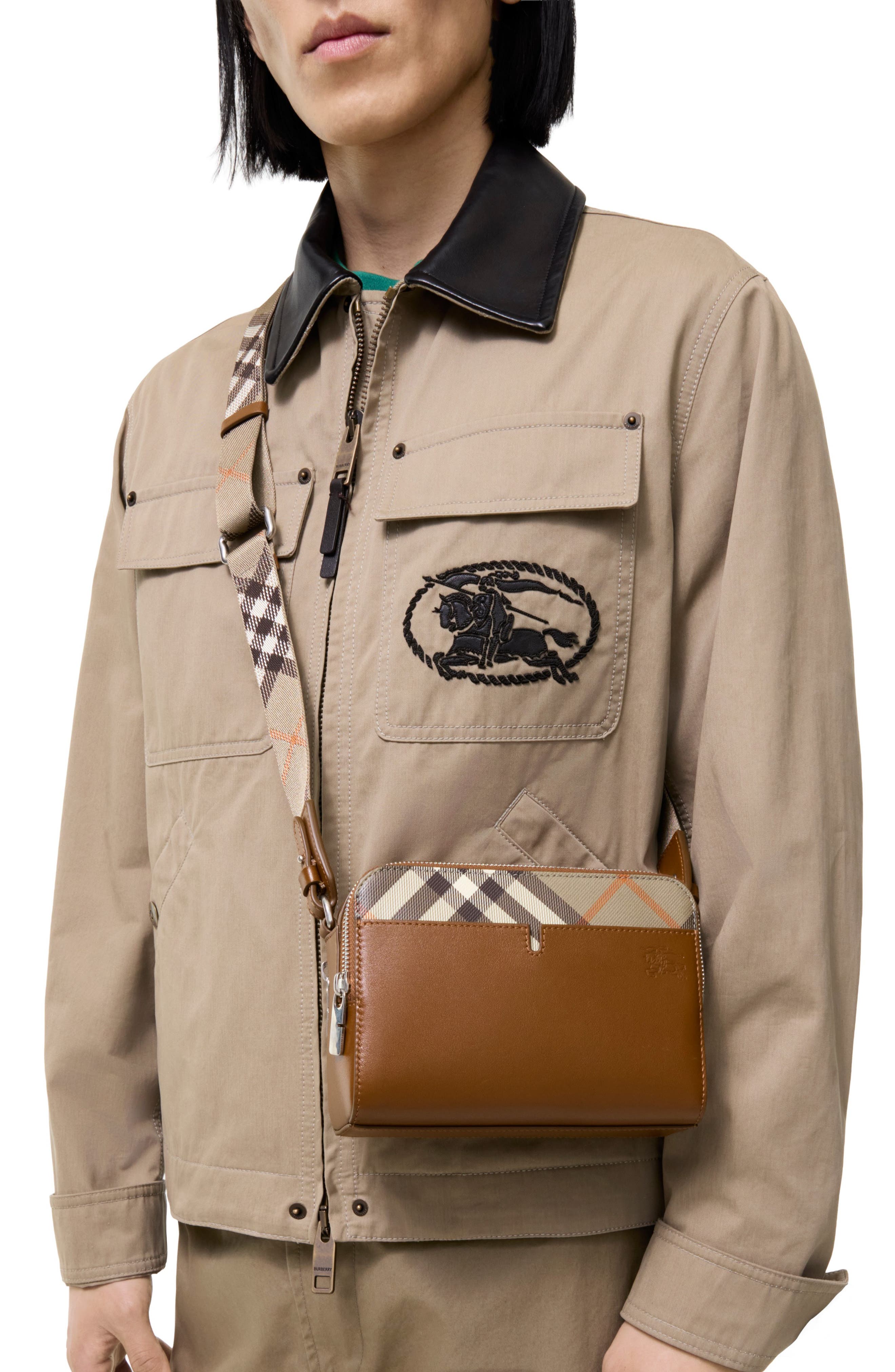 Mini Case Leather Crossbody Bag, Alternate, color, FINCH BROWN/ HAZEL