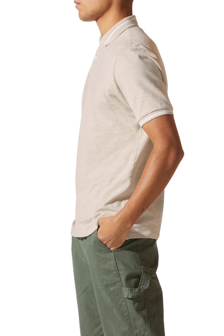 Match Point Tipped Slub Short Sleeve Polo, Alternate, color, PEYOTE