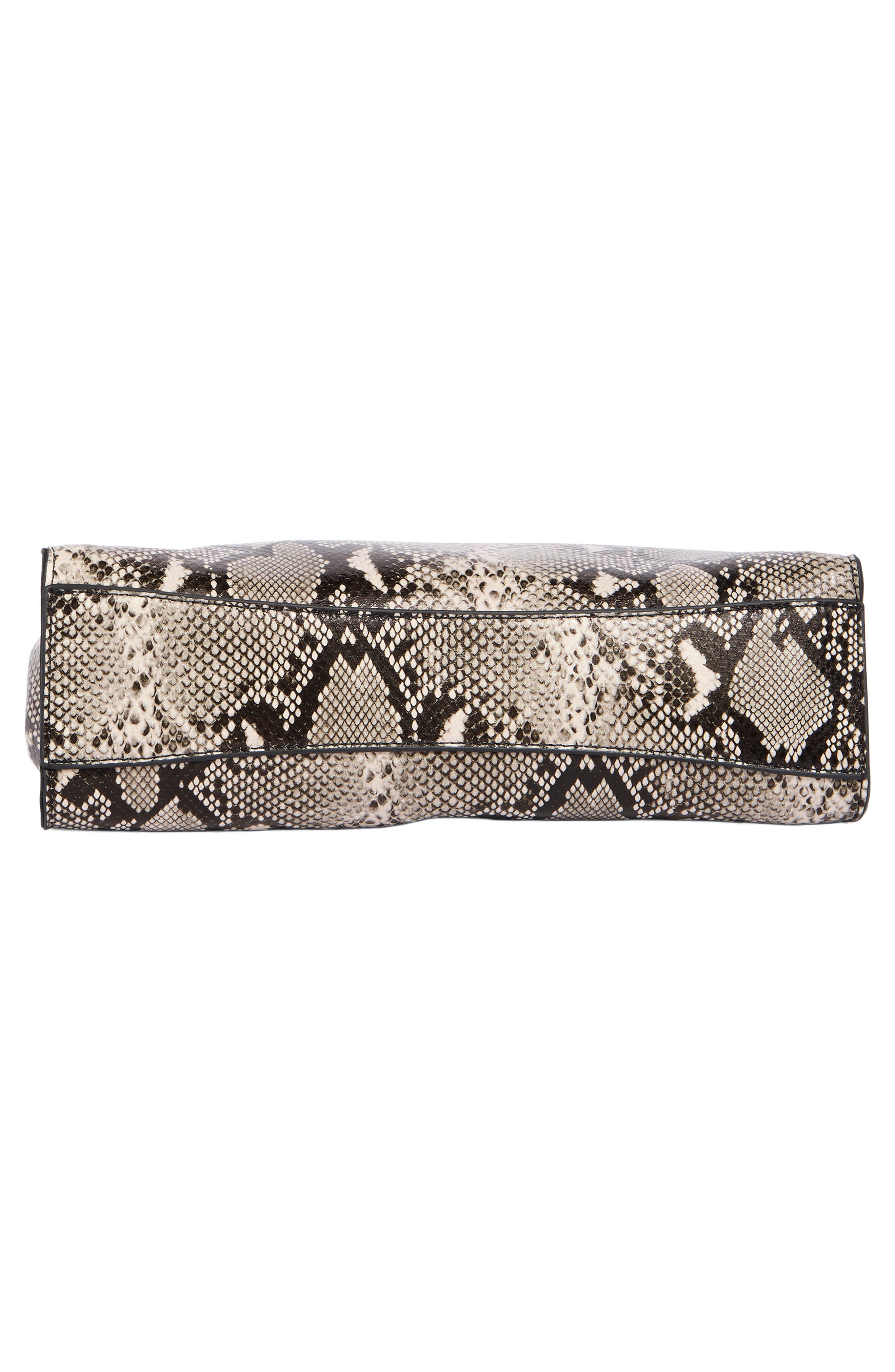 Snake Embossed Faux Leather Shoulder Bag, Alternate, color, BLACK WHITE SNAKE