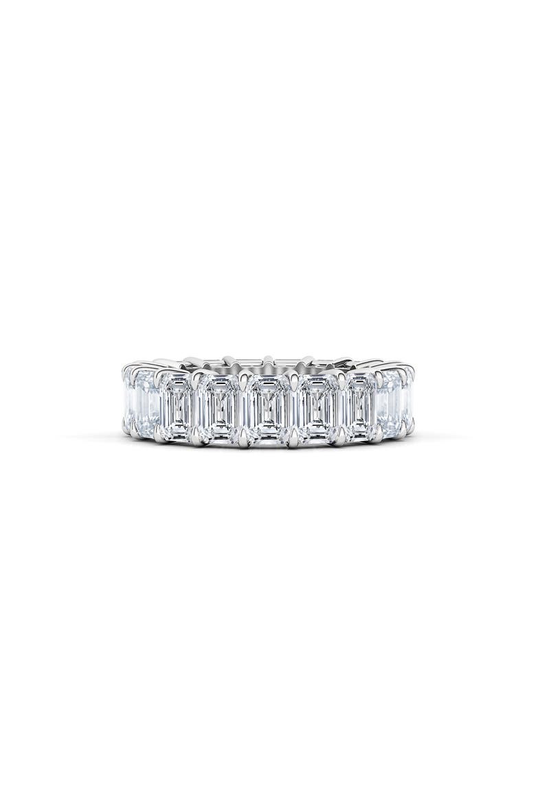 Emerald Cut Lab Created Diamond 18K Gold Eternity Band, Alternate, color, WHITE GOLD