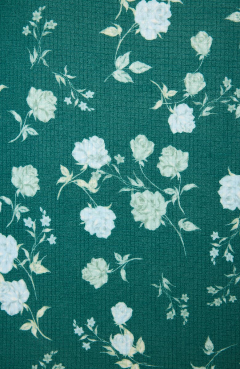 PJ Salvage Winter Land Floral Thermal Velour Pajama Shorts, Alternate, color, Dark Forest