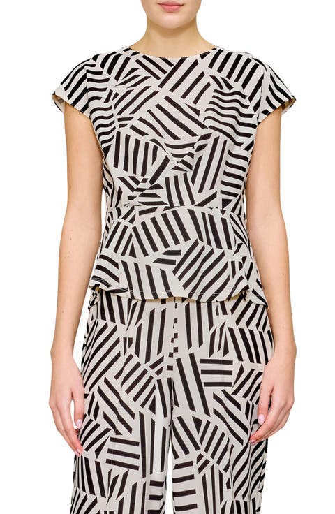 Side Ruched Crepe Top