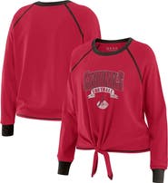 WEAR by Erin Andrews Women's WEAR by Erin Andrews Cardinal/Black Arizona Cardinals Plus Size Tie-Front Long Sleeve Top