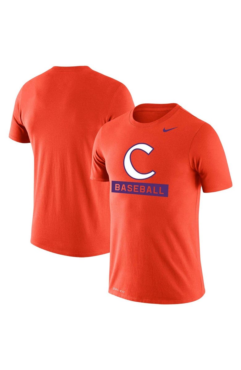 Nike Men's Nike Orange Clemson Tigers Baseball Logo Stack Legend Performance T-Shirt, Main, color,