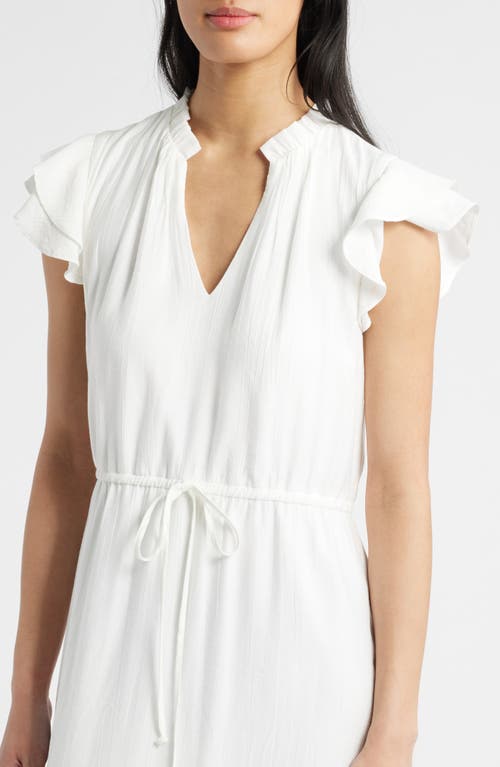 Julia Jordan Flutter Sleeve Midi Dress In Ivory