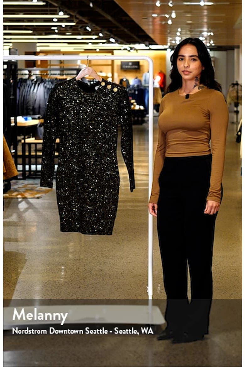 Cherry Sequin Long Sleeve Body-Con Minidress video