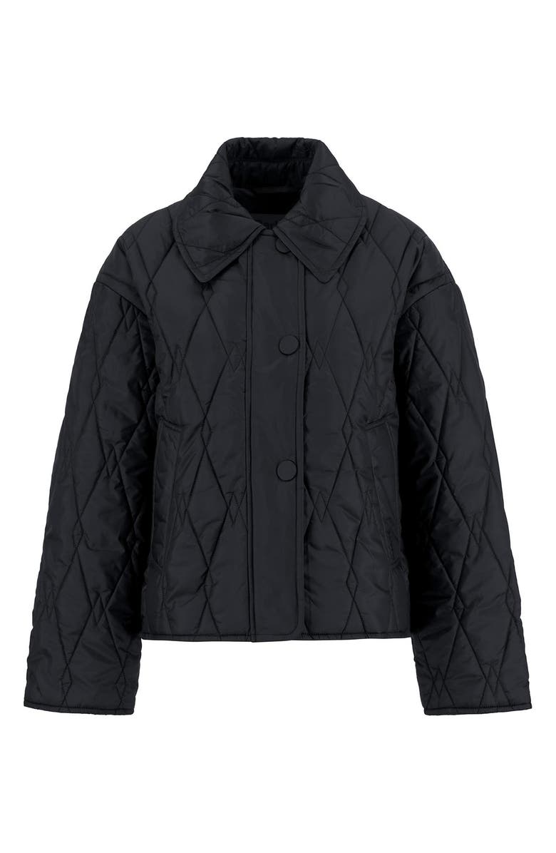 Barbour Bernadette Quilted Barn Jacket, Alternate, color, Black/ Onyx Tartan