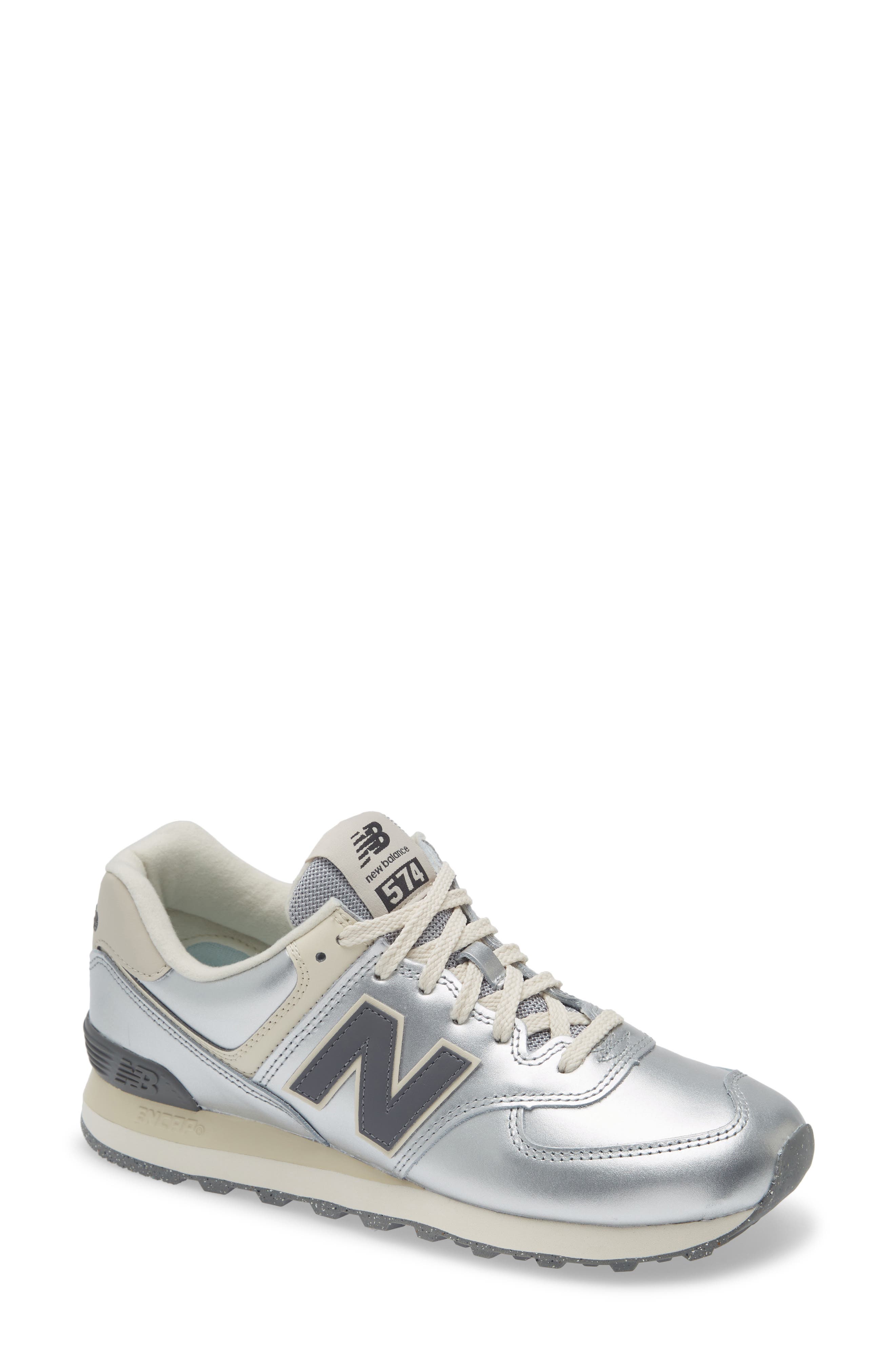 New Balance 574 Sneaker, Main, color, Metallic Silver/ Arctic Grey