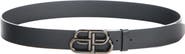 Balenciaga BB Large Logo Buckle Leather Belt