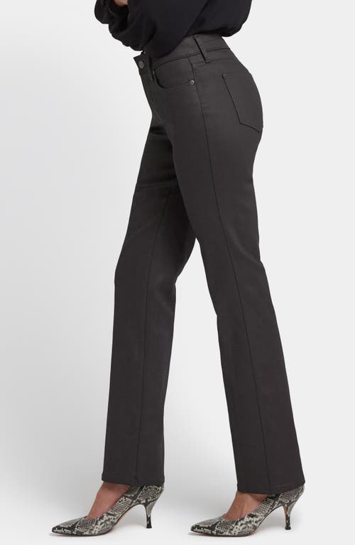 Nydj Marilyn Coated Straight Leg Jeans In Brown