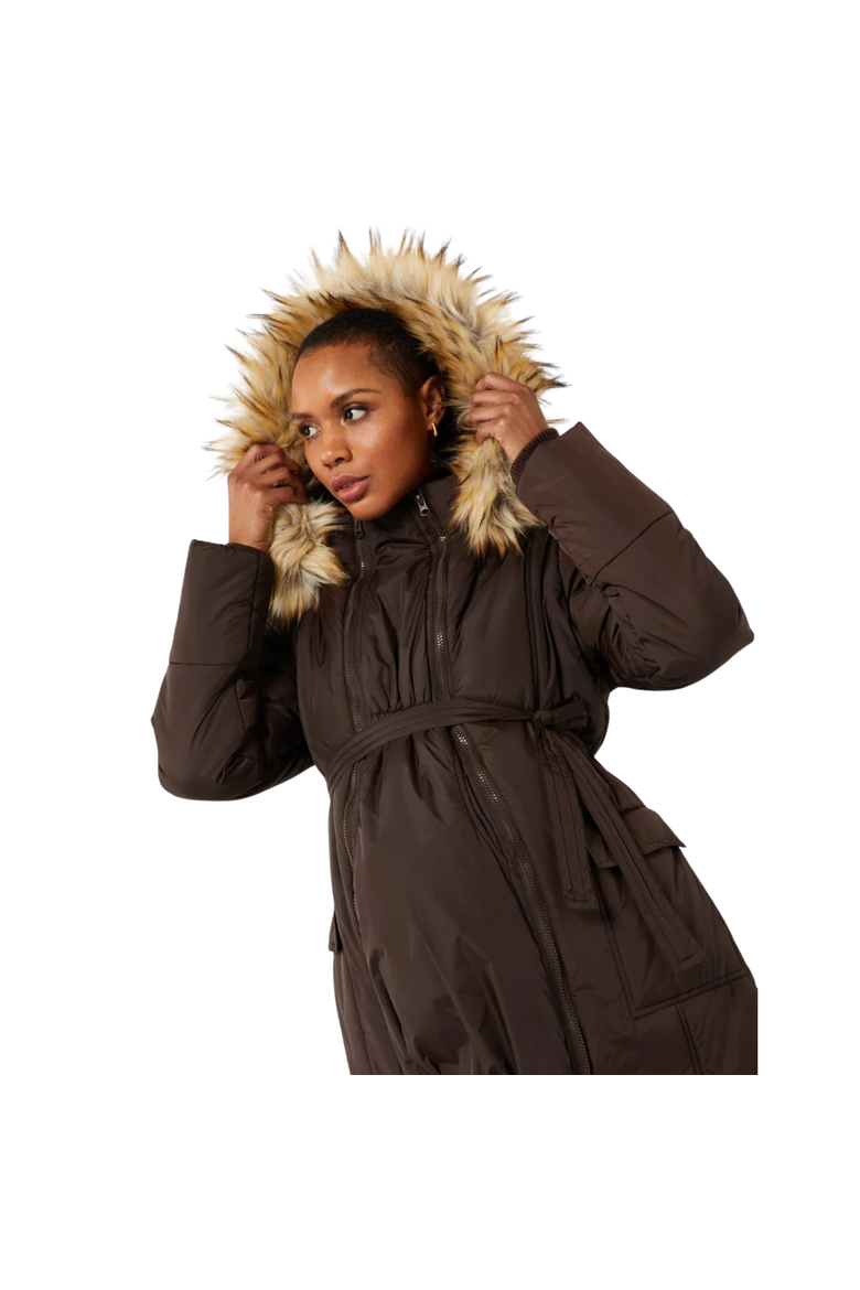 Rachel - 3 in 1 Maternity Coat With Belt, Alternate, color, Dark Chocolate
