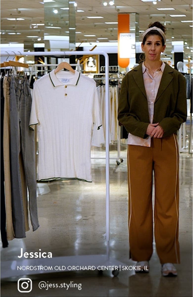 Tipped Wavy Rib Polo Sweater, sales video thumbnail