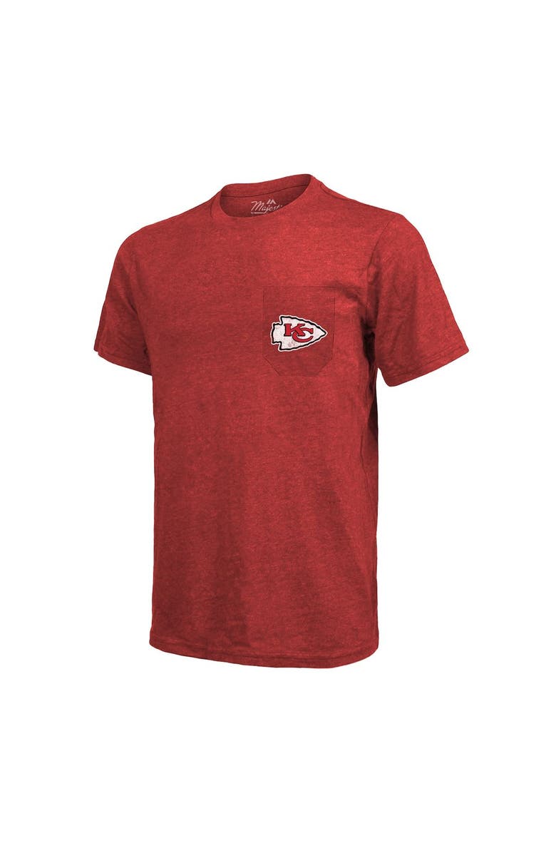 Majestic Threads Men's Majestic Threads Red Kansas City Chiefs Super Bowl LVII Champions Running Back Tri-Blend Pocket T-Shirt, Alternate, color, 