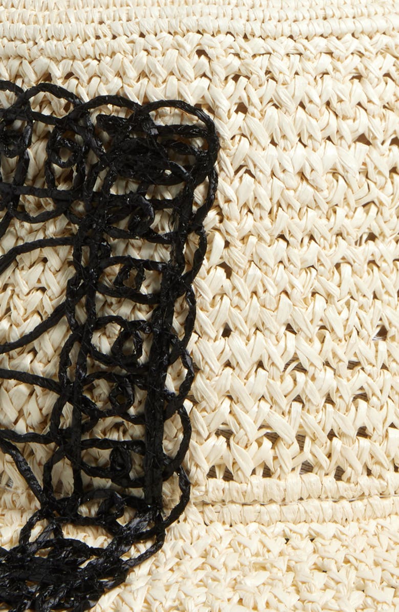 Gigi Burris Millinery Maeve Straw Crochet Bucket Hat, Alternate, color, Natural/ Black