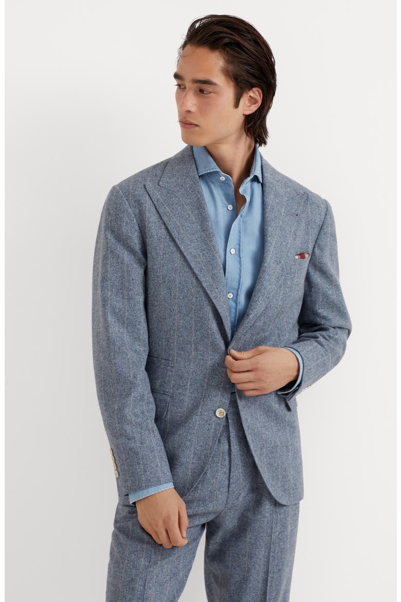 Blazer with large peak lapel, Alternate, color, Azure