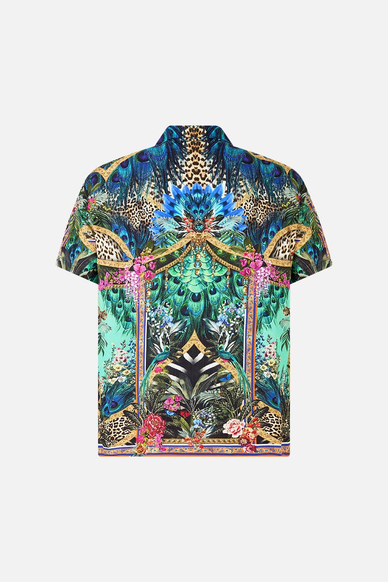 Short Sleeve Camp Collared Shirt, Alternate, color, Animal Alchemy