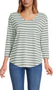 Lands' End 3/4 Sleeve Lightweight Jersey U-Neck Tunic