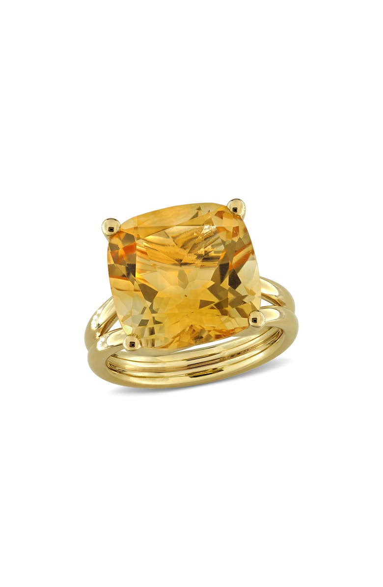 DELMAR Citrine Solitaire Ring, Main, color, Yellow