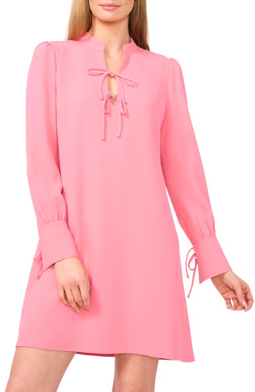 CECE CECE TIE DETAIL LONG SLEEVE DRESS
