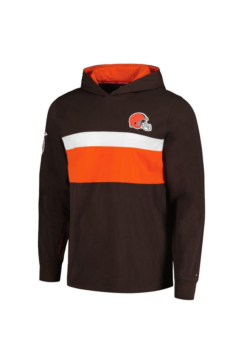 Men's Tommy Hilfiger  Brown Cleveland Browns Morgan Long Sleeve Hoodie T-Shirt, Alternate, color, Brown