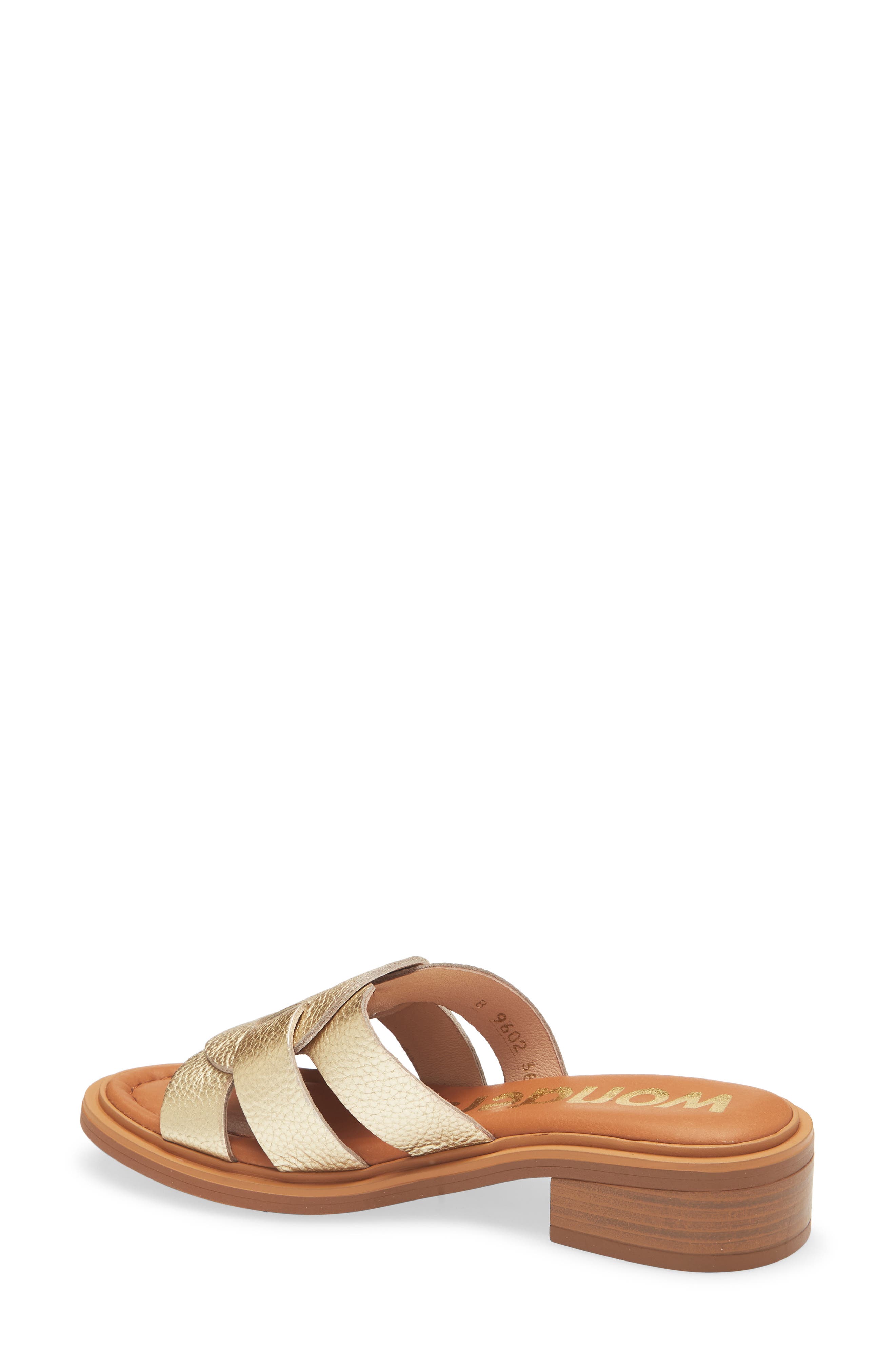 Leather Slide Sandal, Alternate, color, MAX PLATINO