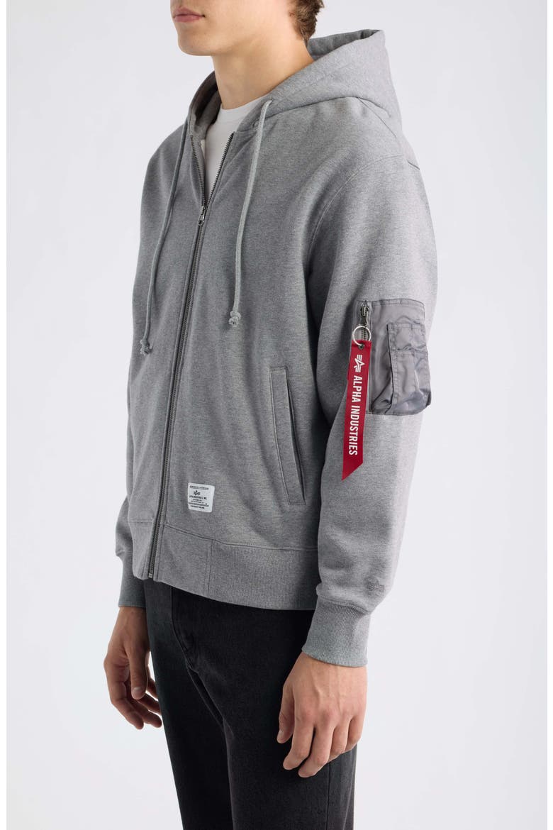 Utility Pocket Full-Zip Hoodie, Alternate, color, MEDIUM CHARCOAL HEATHER
