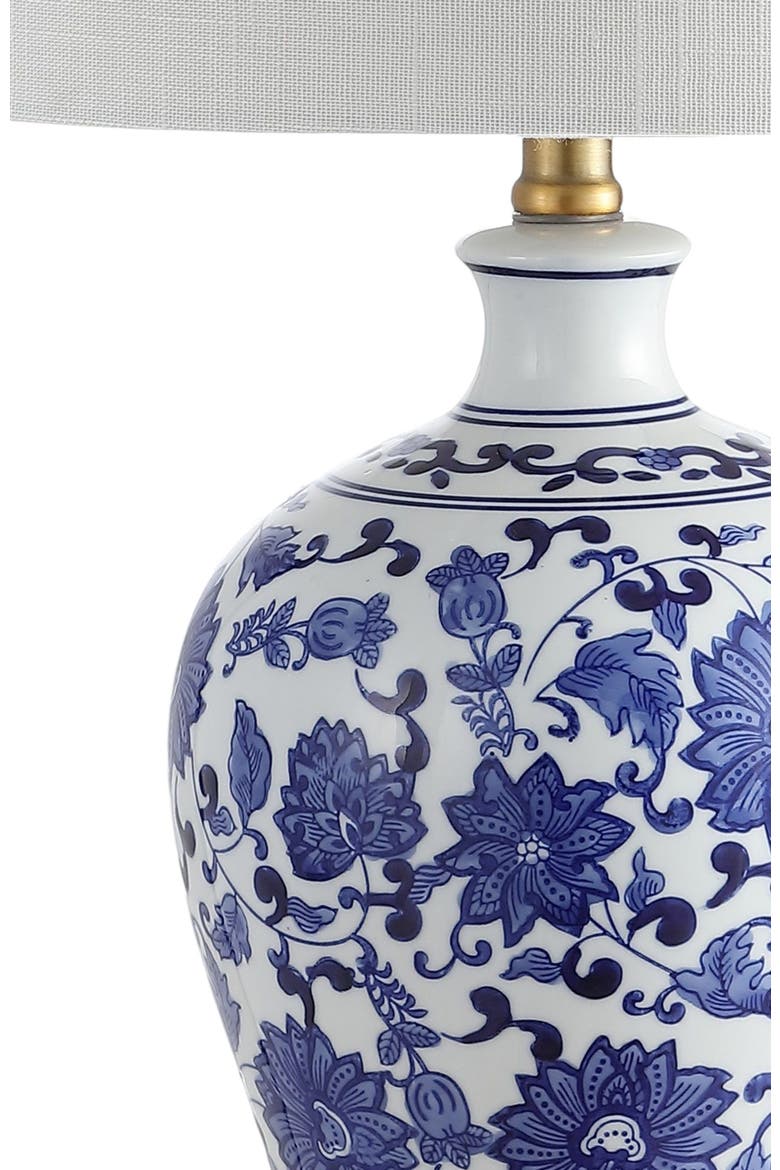 Jennifer 25.75" Ceramic/Metal LED Table Lamp, Blue/White, Alternate, color, Blue/White