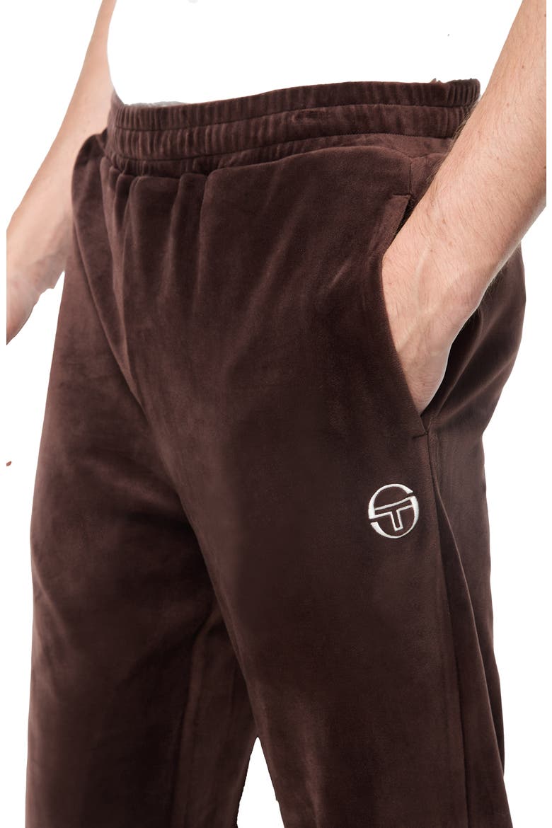 Ostuni Stretch Velour Track Pants, Alternate, color, JAVA