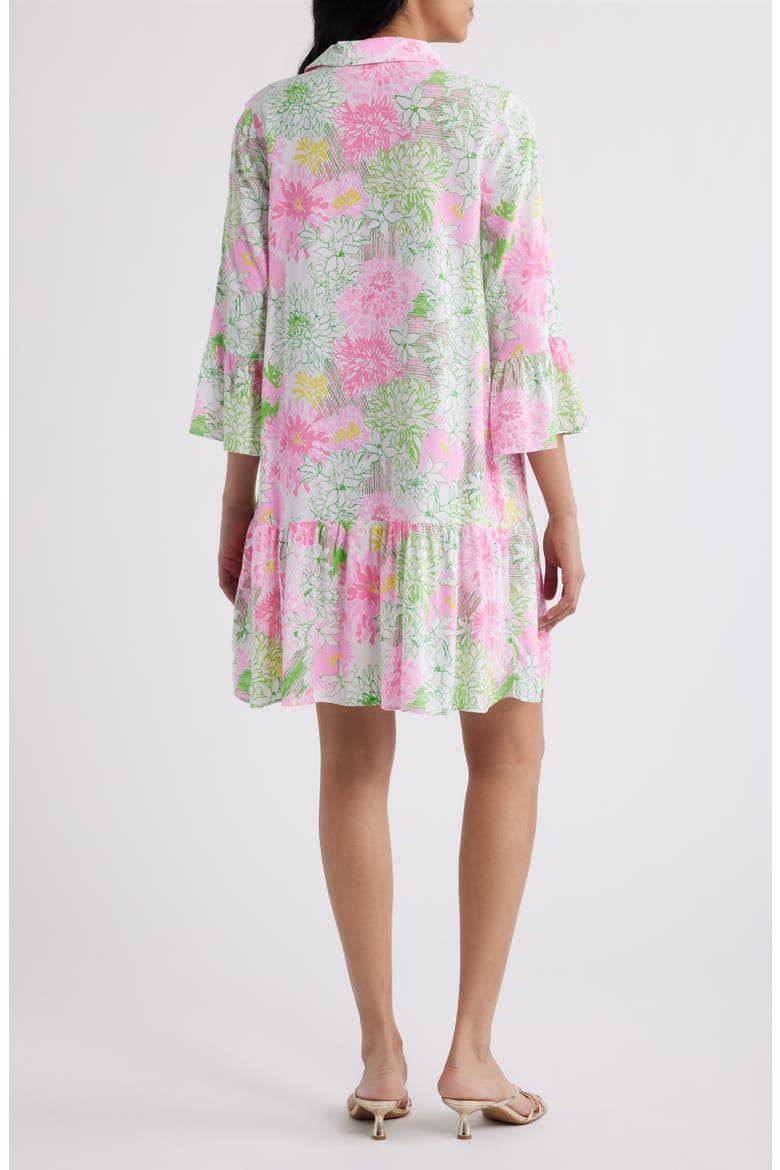 Rayanna Floral Print Tunic Dress, Alternate, color, RESORT WHITE MUM PATCH