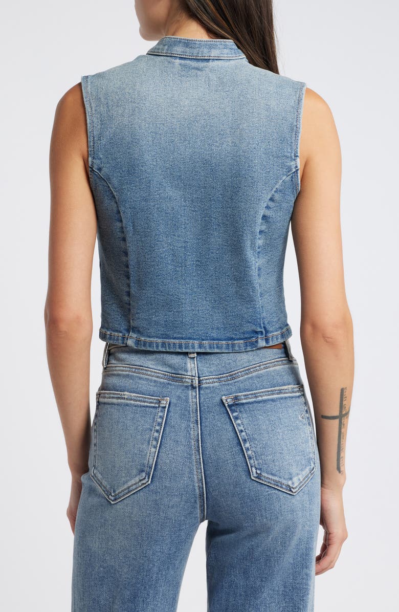 HIDDEN JEANS Denim Biker Vest, Alternate, color, Medium Wash