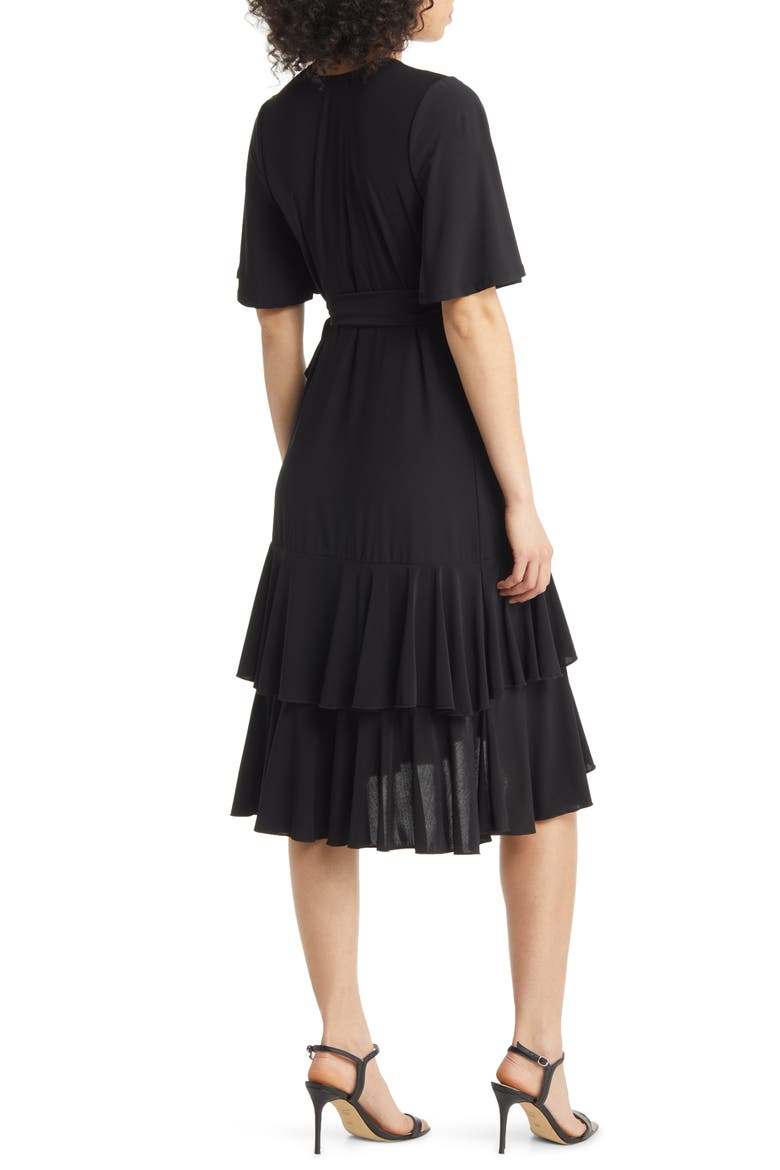 Miranda Midi Wrap Dress, Alternate, color, BLACK NOIR